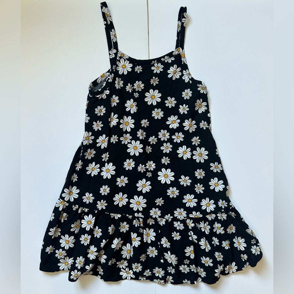 Jumping Beans Girls’ Spaghetti Strap Black and White Daisy Dress - Size 6